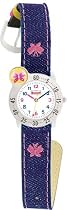Scout - 280307001 - Montre Enfant - Fille - Quartz analogique - Bracelet Cuir et Tissu - Boitier Acier - Papillon