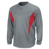 MLB Los Angeles Angels Of Anaheim Adult Long Sleeve Crew Tech Fleece Pllovr