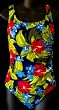 Missy Shirred Side Swimsuit Navy Floral