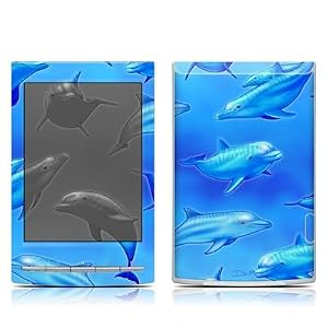 Click for larger image Swimming Dolphins Design Protective Decal Skin Sticker for Sony Digital Reader PRS T1