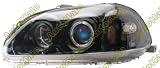 96-98 HONDA CIVIC EURO PROJECTOR HEADLIGHTS - BLACK W/ BLUE - 2 / 3 / 4DR - W/ HALO - W/ AMBER REFLECTOR - KS