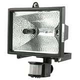 Ex-pro® Outdoor Black Pir Sensor Light With 2 X Energy Efficient Bulbs (400w Equivalent To 500w)