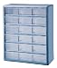 Stack-On DSLB-18 18 Bin Plastic Drawer Parts Storage Organizer Cabinet, Light Blue Stack-On DSLB-18 18 Bin Plastic Drawer Parts Storage Organizer Cabinet, Light Blue