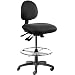 BodyBilt J206 F1 Black Poly Vinyl Stool with 5.5" Height Adjustment, 12" Length x 14" Width Backrest
