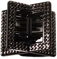 The "BEAUTIFUL ME" Hair Claw Clamp - Durable Plastic with Strong Spring, Easily Holds Thick and Thin Hair, Ideal for Everyday Use, With Reflective Faux Crystals (Silver)
