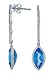 14K White Gold Blue Topaz Diamond Drop Earrings