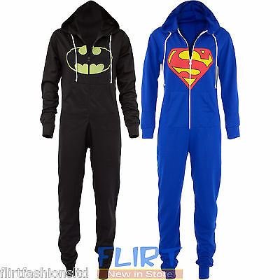 Fashion Wardrobe Superman Batman Print Onesie Womens All In One Jumpsuit
