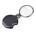 Mini Folding Pocket Magnifier with 10X Loupe 60mm Diameter Magnifying Lens for Reading Newspaper,Book,Magazine,Science Class,Hobby,Jewely,Inspection, Magnifier with Leather Sleeve Black