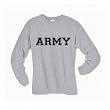 Athletic ARMY Long Sleeve T-Shirt - Military Style Physical Training T-Shirt in gray
