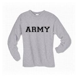 Athletic ARMY Long Sleeve T-Shirt - Military Style Physical Training T-Shirt in gray