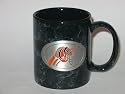 CINCINNATI BENGALS 11 oz. Black MARBLE COFFEE MUG with Pewter Logo