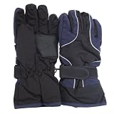 Childrens/Kids Heavy Duty Waterproof Padded Thermal Ski/Winter Gloves (9-12 Years) (Navy/Black)