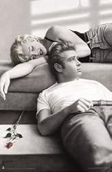 James Dean & Marilyn Monroe (Rose) Framed Movie Poster Print - 24" X 36"