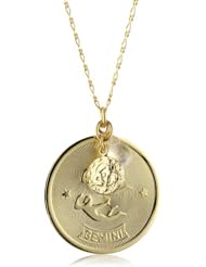 a.v. max "Horoscope" Gemini Coin and Teardrop Stone Pendant Necklace