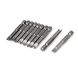 uxcell U形ドライバービット　磁気　50mm長さ　6.3mm六角軸径　10個入り