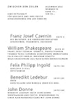 Zwischen den Zeilen: HEFT 22 - Franz J Czernin, William Shakespeare, Felix Ph Ingold, Benedikt Ledebur, John Donne