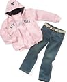 Majestic Apparel Little Girl Major League Baseball Hoodie & T Shirt with Greendog Jeans