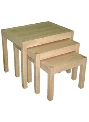 ANYWHERE - Solid Wood Chunky Nest of 3 Tables