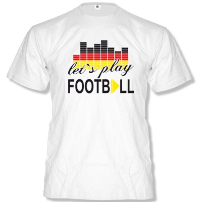 DEUTSCHLAND MOTIV 14 Herren T-Shirt Weiss / Schwarz-Rot-Gelb Gr. L