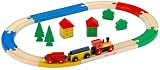 Eichhorn 100002109 - Holz-Eisenbahn, oval, inklusive Zug und Zubeh&ouml;r, 55x33 cm, 22tlg.