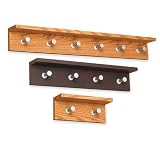 Safco Contempo Wall Coat Rack w/Integrated Shelf, 24" x 4" x 4-5/8", Mahogany (SAF4221MH) Category: Clothes Racks