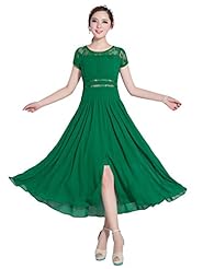 Lace Fit-and-Flare General Print Chiffon/Polyester Bridesmaid Dress/Midi Dress 