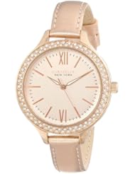 Caravelle New York Womens 44L132 Analog Display Japanese Quartz Rose Gold Watch