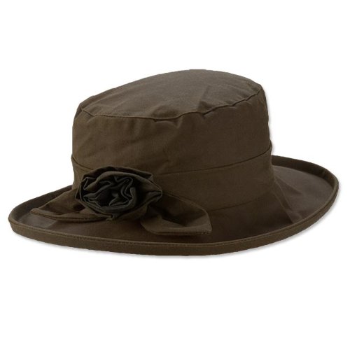 Barbour Waxed Cotton Hat With Rose