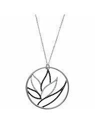 Sterling Silver Black Spinel and Diamond Necklace -- LIFETIME WARRANTY