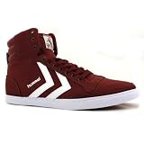 Hummel Stadil Slim High Top Canvas Trainers Oxblood White - 39