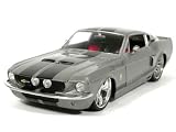 1967 Ford Mustang Shelby GT-500 KR diecast model car 1:18 scale die cast by Jada Toys - Dark Silver