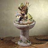 Large Pedestal Garden Fountain with Colorful Frogs in Pond - Aspen Country Store