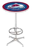 36" Colorado Avalanche Counter Height Pub Table - Chrome Base with Footrest