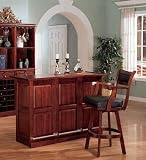 Cherry Finish Swing Folding Bar With A Bar Chair By Coaster Furniture