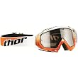 Thor MX Hero Painted Adult Off-Road Motorcycle Goggles w/ Free B&F Heart Sticker Bundle - White/Orange