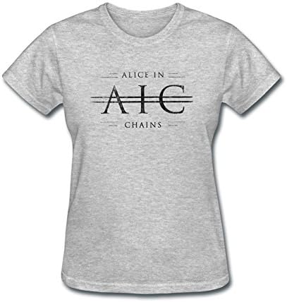sqin Custom Alice In Chains Pop Tshirts for Lady 100% Cotton O-Neck Grey XL