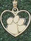Anderson Jewelry Clemson Tigers Paw Heart Gold Charm