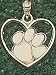 Anderson Jewelry Clemson Tigers Paw Heart Gold Charm