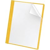 Oxford Premium Clear Front Report Covers, Letter Size, Yellow, 25 per Pack (58809)