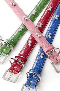 Amberhill Mississippi Croc Bone Stud Collars - Rosy Pink - 10