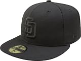 MLB San Diego Padres Black on Black 59FIFTY Fitted Cap (7 3/8)