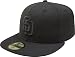 San Diego Padres Black on Black 59FIFTY Fitted Cap (7 3/8)