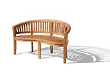 Java Teak Round Back Banana Design 3 Seat Garden and Patio Bench