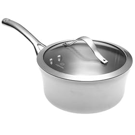 Calphalon Contemporary Stainless 2-1 2-Quart Saucepan with Glass Lid by Calphalon
