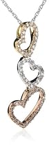 14k White, Yellow, and Pink Gold, 3-Heart Diamond Pendant (.25 cttw, G-H Color, I1 Clarity) Harry Potter7