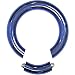 8 Gauge Blue Anodized Titanium Segment Ring Circular Barbell