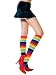 Womens Knit Rainbow Multi-Colored Knee Socks