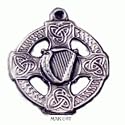 Harp Cross - Pewter Pendant (1-1/4" across)