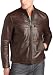Perry Ellis Men's Leather Moto Jacket,Milk Chocolate,Large