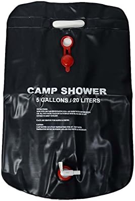 JCELE Water Bag Shower Bag for Outdoor Camping Hiking Heated by Solar Energy 20L